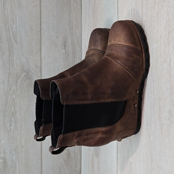 Sorel Women Leather Wedge Boots shoes sz 8 - Picture 2 of 13